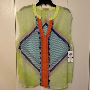 Gibson Latimer sheer sleeveless top XL